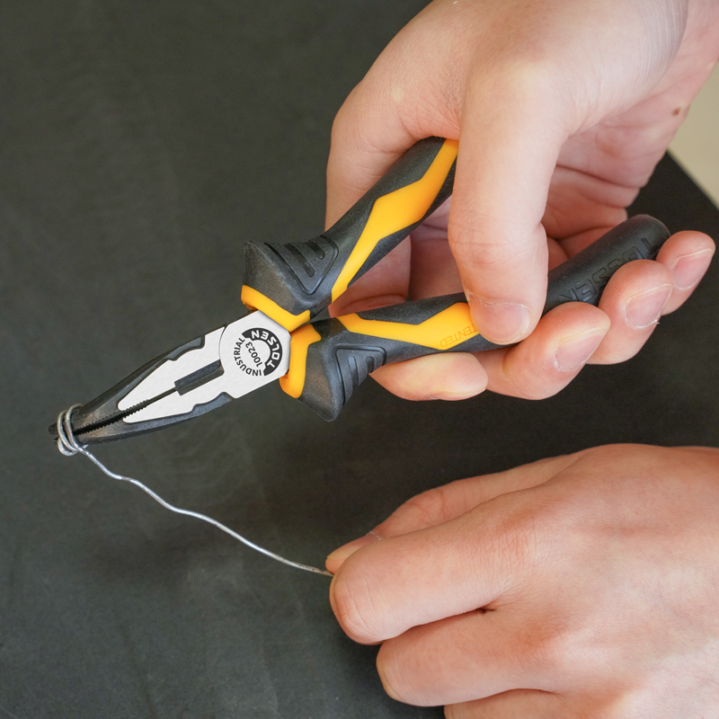 Tolsen 160mm Bent Nose Pliers GRIPPro Series – Industrial Hand Tool with Two-Component Handle