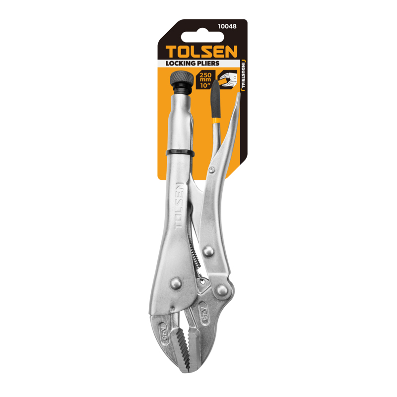 Tolsen Locking Pliers 250mm TOL10048 – CrV Nickel-Plated Industrial Hand Tool