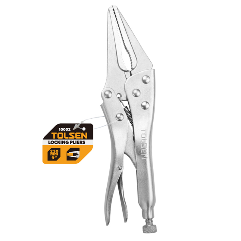 TOL10052 Plier Locking Long Nose 225mm TOLSEN - Durable and Versatile Long Nose Locking Pliers