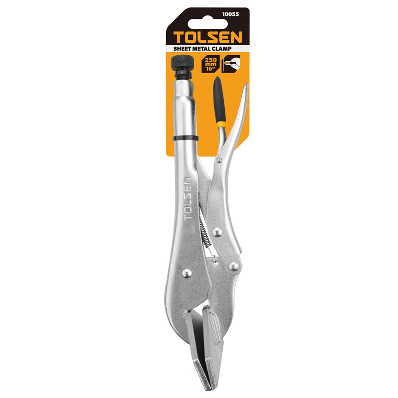 TOL10055 Plier Locking Sheet Metal 250mm TOLSEN - Durable and Versatile Sheet Metal Locking Pliers