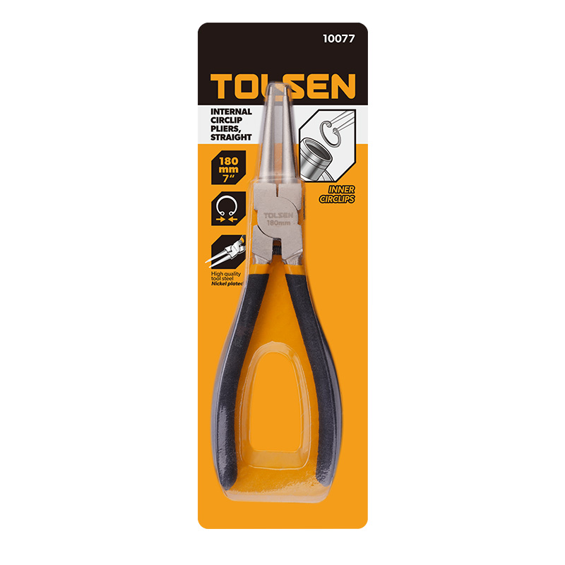 Tolsen Internal Circlip Pliers Straight 180mm TOL10077 – Nickel-Plated Industrial Hand Tool
