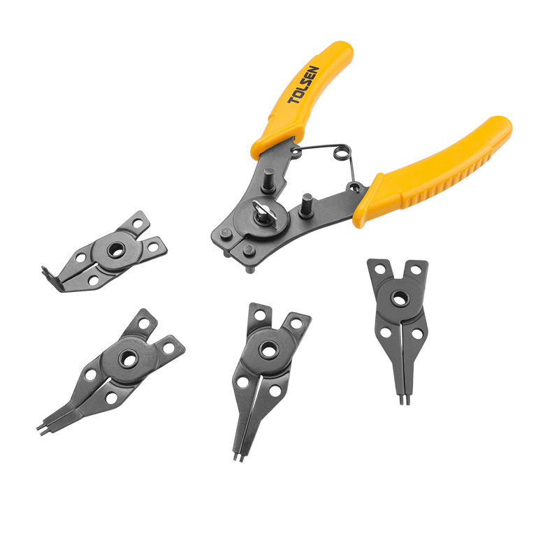 Tolsen 4-in-1 Circlip Pliers Set 160mm TOL10100 – Internal and External Pliers with Interchangeable Heads