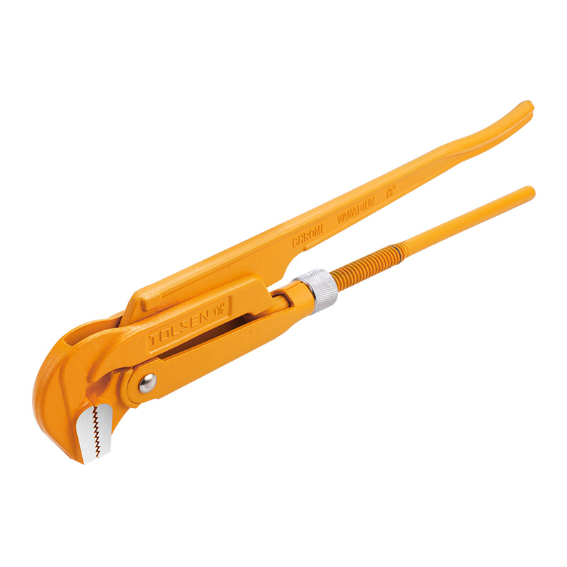 Tolsen 90° Bent Nose Pipe Wrench - Durable and Versatile Industrial Tool