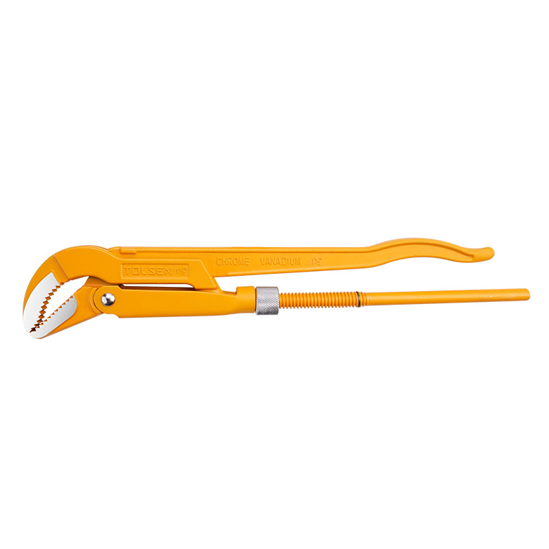 Tolsen 90° Bent Nose Pipe Wrench - Durable and Versatile Industrial Tool