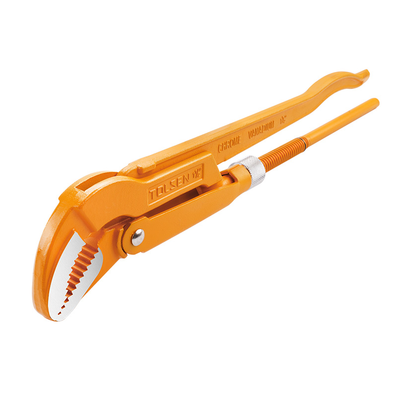 Tolsen 90° Bent Nose Pipe Wrench - Durable and Versatile Industrial Tool