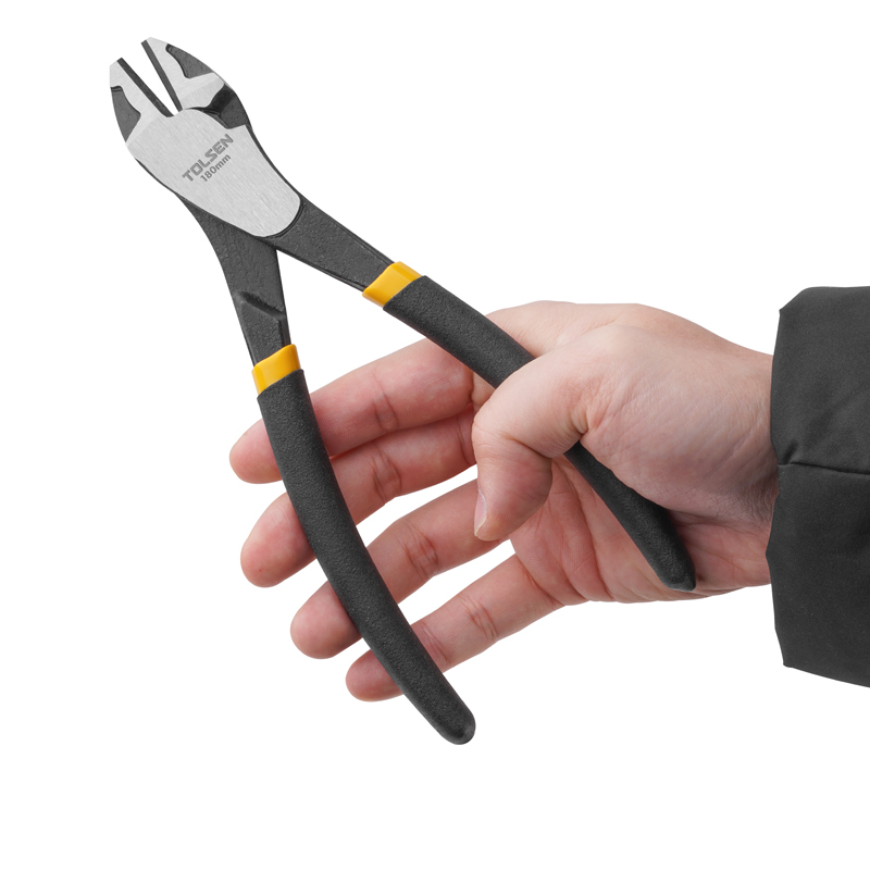 Tolsen High Leverage Diagonal Cutting Pliers - 180mm, Black Finish