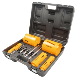 Hollow Core Bit Diamond Set 11Pc Indust. TOLSEN