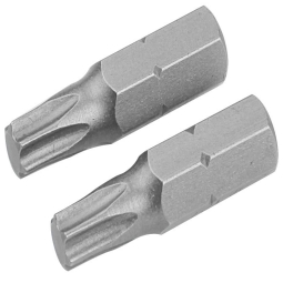 Screw Bit Set Pk2 T10x25mm S2 Ind Steel Indust. TOLSEN