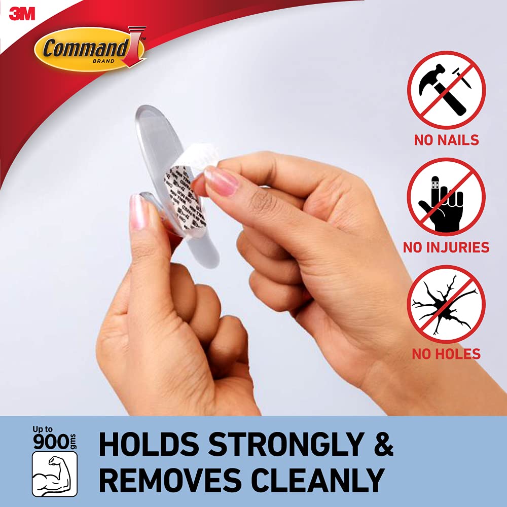 Command™ Medium Clear Hooks with Clear Strips MT17091CLR