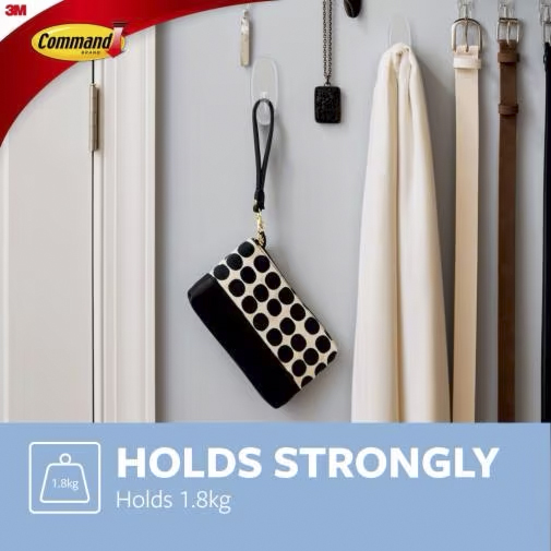 Command™ Large Clear Hook with Clear Strips MT17093CLR