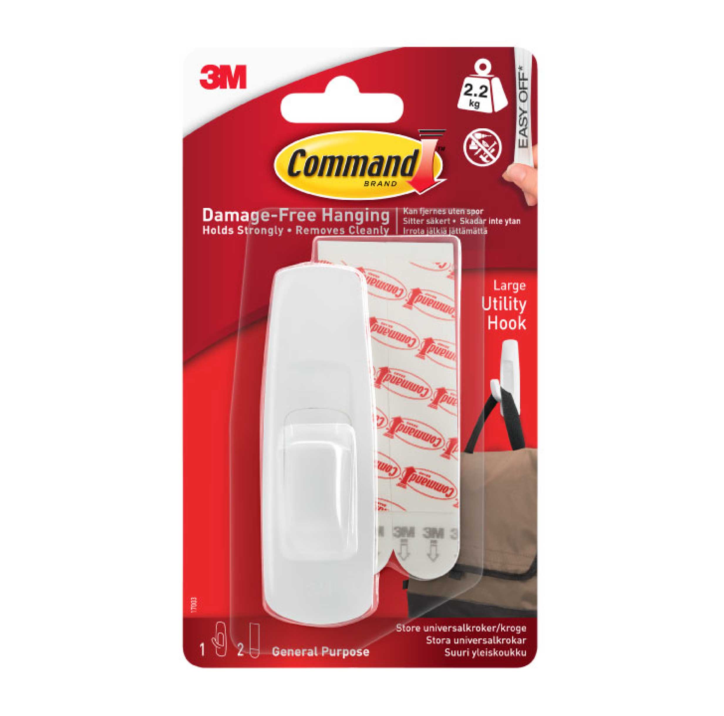 Command Large Utility Hook MT17003 by 3M – Damage-Free Hanging