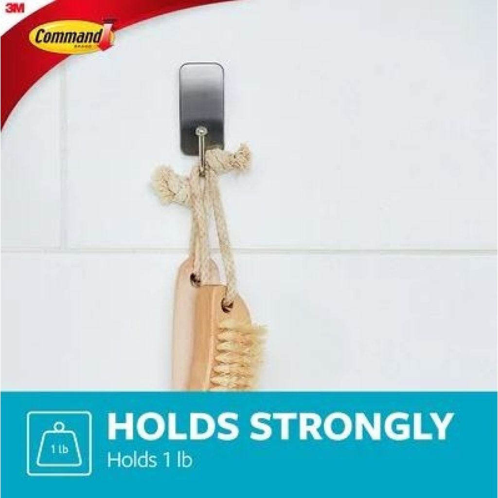 Command™ Bath Small Hook Satin Nickel Bath33-33