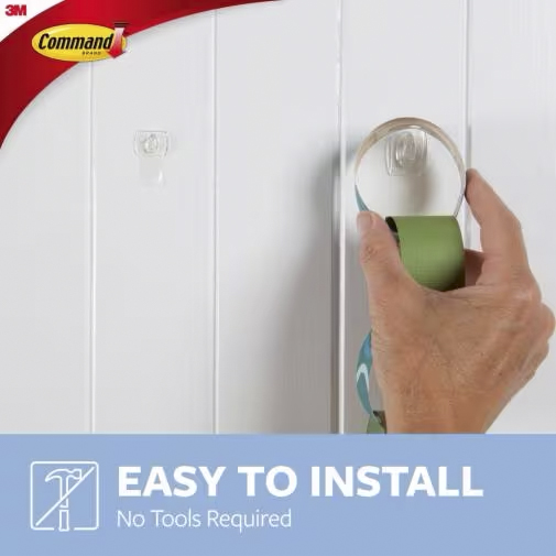Command™ Mini Clear Hooks with Clear Strips MT17006CLR
