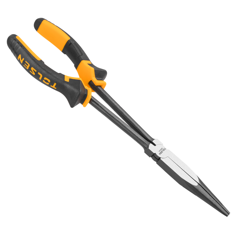Straight Long Reach Pliers (TOL10291) with serrated jaws and comfortable handle