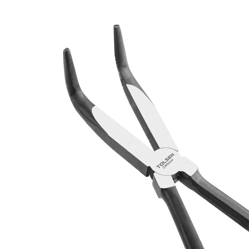 90-Degree Long Reach Pliers with serrated jaws and comfortable handle
