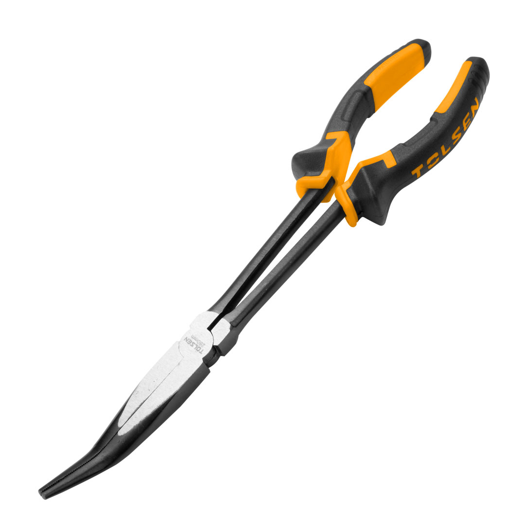 45-Degree Long Reach Pliers with serrated jaws and comfortable handle
