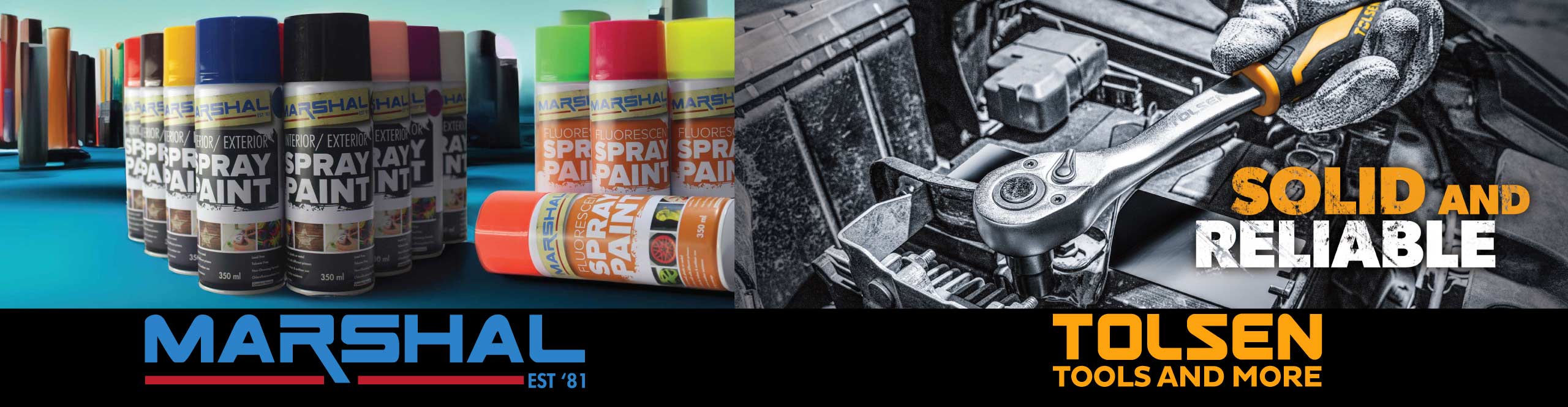Marshal Spray Paint Cans and Tolsen Tools - Durable and Reliable