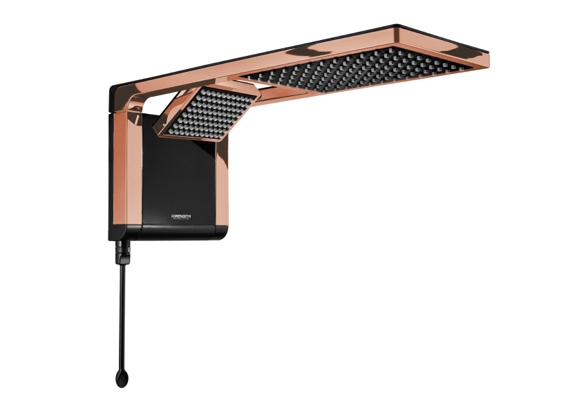 Lorenzetti Acqua Duo White/Rose Gold 220V-6800W - Electric Shower with Dual Function